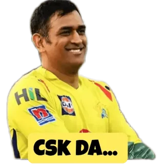 💛 CSK DA... Cricket, Sport, CSK, Chennai Super Kings, Indian Premier League, MS Dhoni whatsapp sticker