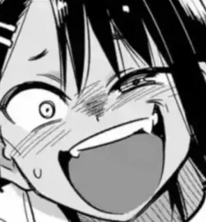 😭 Nagatoro Don't Toy with Me, Miss Nagatoro Anime, Manga, Nagatoro, Twarz, Wyraz twarzy, zadowolony, Kreskówka telegram sticker