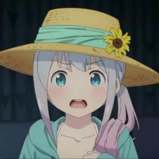 😼 Ragazza anime, Cartone animato, Cappello, Estate, Carino, Ritratto telegram sticker