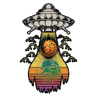 😂 外星人, 不明飞行物, 绑架, 太空, 啤酒花, 啤酒, 精酿啤酒 telegram sticker