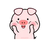 ☺️ pig, cute, cartoon, animal, pink, happy telegram sticker