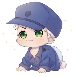 ✨ 아기, 치비, 경찰, 귀여운, 유아, 만화 telegram sticker