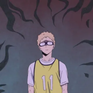 ✨ Kei Tsukishima Haikyu!! anime, volleyball, glasses, tsukishima kei, haikyuu, sports, character telegram sticker