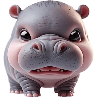 🤬 kuda nil, hewan, lucu, mamalia, bayi, satwa liar, kartun telegram sticker