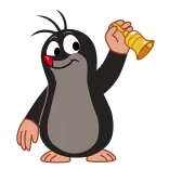 🔔 Little Mole mole, cartoon, cute, animal, bell whatsapp sticker