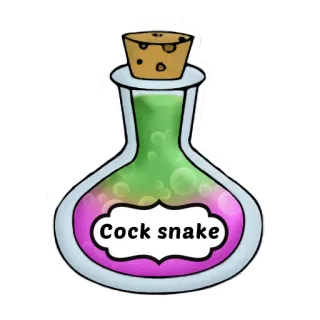 🐍 Cock snake potion, bottle, magic, snake, fantasy telegram sticker