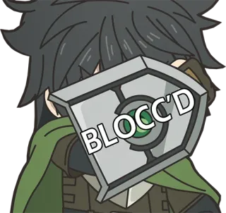 ❌ BLOCC'D anime, shield, defense, blocking, cartoon telegram sticker