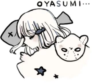 😴 OYASUMI… 动漫, 女孩, 可爱, 睡觉, 卡哇伊, 猫 whatsapp sticker