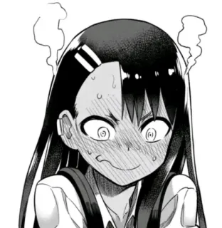 😬 Nagatoro Don't Toy with Me, Miss Nagatoro Anime, Manga, Nagatoro, Wyraz, zawstydzony, dokuczanie telegram sticker