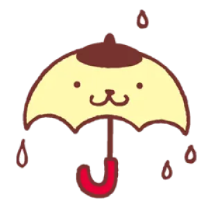 🙂 Pompompurin umbrella, rain, cute, dog, pompompurin, sanrio telegram sticker