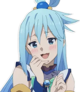 😏 Aqua Konosuba Anime, Konosuba, Aqua, Waifu, Carino, Sticker telegram sticker