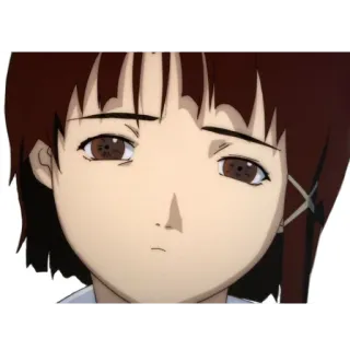 🤨 Lain Iwakura Serial Experiments Lain Anime, Lain, Serial Experiments Lain, Cyberpunk, Manga whatsapp sticker