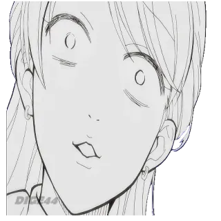😱 애니메이션, 만화, 여자, 일러스트, 얼굴, 초상화 telegram sticker