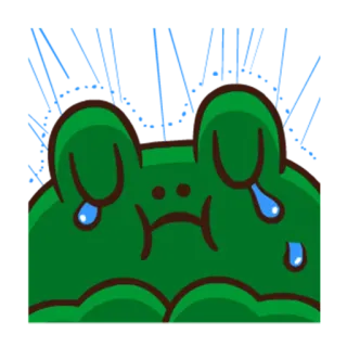 😭 rana, piangendo, triste, lacrime, emotivo, verde, animale whatsapp sticker