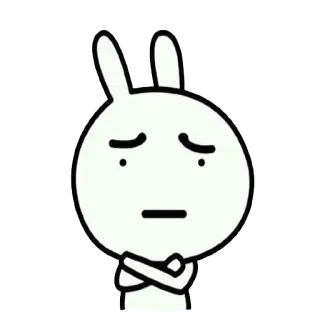 😐 conejo, lindo, triste, conejo, dibujos animados, animal telegram sticker