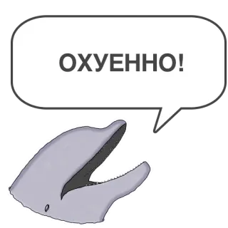 🙌 ОХУЕННО! delfín, bocadillo, ruso, palabrota, vulgar whatsapp sticker