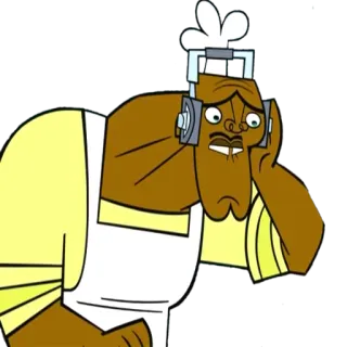 😢 Chef Hatchet Total Drama Chef Hache, Total Drama, dessin animé, cuisinier, personnage, animation whatsapp sticker