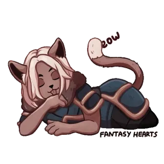 😽 meow 고양이, 동물, 판타지, 귀여운, 편안한, 자는, 만화 telegram sticker