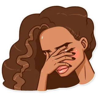 🤦‍♂️ woman, sad, crying, emotional, distressed, facepalm, cartoon, sticker telegram sticker