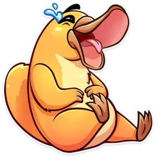 😂 duck, cartoon, happy, laughing, animal, orange, sticker telegram sticker