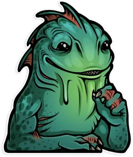 😏 monster, makhluk, fantasi, ikan, kadal, amfibi telegram sticker