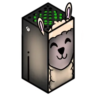 🦙 Xbox, Schaf, Spielkonsole, Cartoon, Sticker telegram sticker