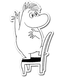 ❣ Moomin Moomin, dibujos animados, personaje, silla telegram sticker