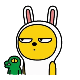 💬 dibujo animado, personaje, conejo, amarillo, conejito, animal telegram sticker