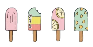 🍦 @dew_art 아이스바, 아이스크림, 여름, 간식, 사탕, 디저트, 음식 telegram sticker