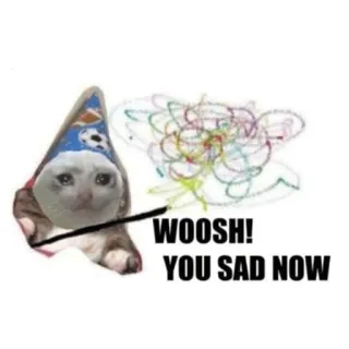 😭 WOOSH!
YOU SAD NOW kucing, penyihir, sedih, meme, lucu telegram sticker
