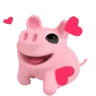 😘 돼지, 하트, 귀여운, 동물, 사랑, 분홍색 whatsapp sticker