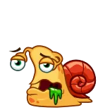 🤢 Schnecke, Cartoon, krank, erschöpft, müde telegram sticker