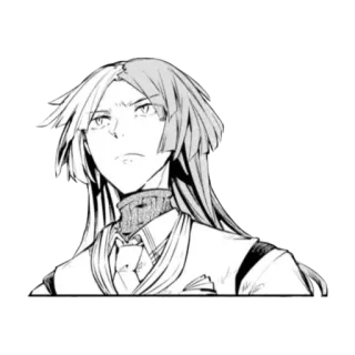 🗿 Anime, Manga, Personnage, Noir et blanc telegram sticker