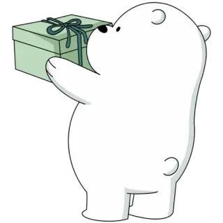 🎁 Ice Bear We Bare Bears bear, cartoon, gift, present telegram sticker