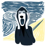 😱 крик, искусство, картина, экспрессионизм, ghostface, ужасы, маска whatsapp sticker