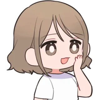 🥹 Аниме, Мультфильм, Милый, Девушка, Улыбается, Чиби telegram sticker