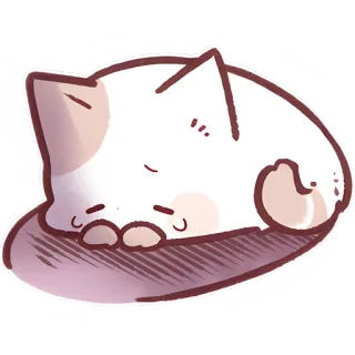 😢 猫, 睡眠, 可愛い, ペット, 動物, 漫画 whatsapp sticker