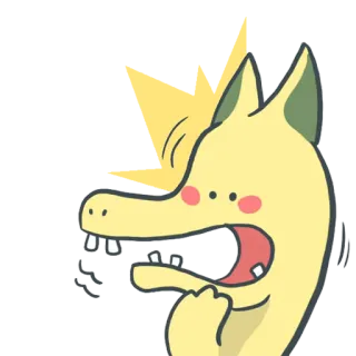 😵 hoạt hình, quái vật, nhân vật, màu vàng, sợ hãi, hoảng sợ, sốc telegram sticker