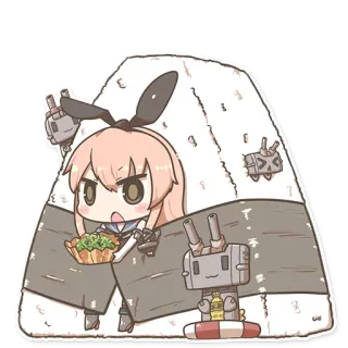 🍙 anime, ship, military, cartoon, food, illustration telegram sticker