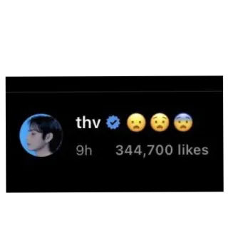 👍 V (Kim Taehyung) BTS thv 9h 344,700 likes telegram sticker