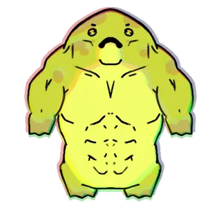 💪 Muskel, stark, Cartoon, Bodybuilder, lustig, Kunst, Tier telegram sticker