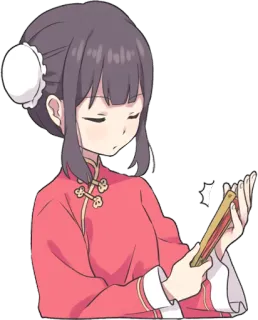 😒 Anime, Fille, Fan, Robe whatsapp sticker