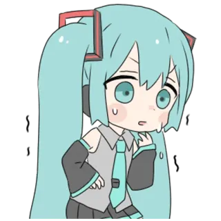 😥 Hatsune Miku Anime, Chibi, Niedlich, Vocaloid, Hatsune Miku telegram sticker