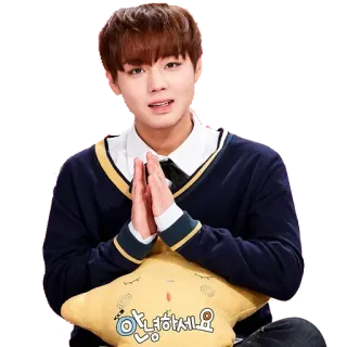🙏 안녕하세요 привет, приветствие, корейский, человек, подушка whatsapp sticker