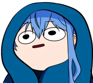 🤨 Anime, Dibujos animados, Personaje, Sudadera con capucha, Divertido, Expresión telegram sticker