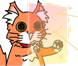 😏 Katze, Tier, Aufkleber, Cartoon, Orange, Glitzer whatsapp sticker