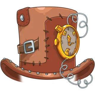 🎭 สตีมพังก์, หมวก, นาฬิกา, วินเทจ, หมวกทรงสูง, เฟือง telegram sticker