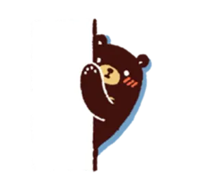 😯 곰, 귀여운, 엿보기, 동물, 만화, 카와이 telegram sticker