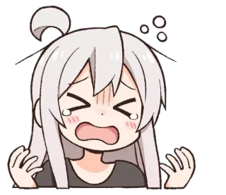 😣 Anime, Menangis, Sedih, Kesal, Gadis Anime telegram sticker