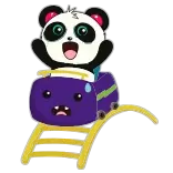🥳 panda, roller coaster, cartoon, cute, scared, excited telegram sticker
